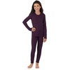 Cuddl Duds Heavyweight 2 Piece Sets Base Layer Thermal Underwear for Girls(Boysenberry Purple)