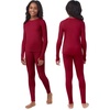 Cuddl Duds Heavyweight 2 Piece Sets Base Layer Thermal Underwear for Girls(Chili Red)