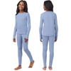 Cuddl Duds Heavyweight 2 Piece Sets Base Layer Thermal Underwear for Girls(Dusty Blue)