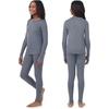 Cuddl Duds Heavyweight 2 Piece Sets Base Layer Thermal Underwear for Girls(Graphite)