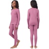 Cuddl Duds Heavyweight 2 Piece Sets Base Layer Thermal Underwear for Girls(Muave)