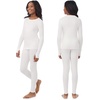 Cuddl Duds Heavyweight 2 Piece Sets Base Layer Thermal Underwear for Girls(Off-white)