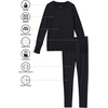 Cuddl Duds Heavyweight 2 Piece Sets Base Layer Thermal Underwear for Girls(Peacoat Navy)