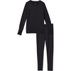 Cuddl Duds Heavyweight 2 Piece Sets Base Layer Thermal Underwear for Girls(Black)