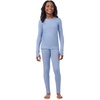 Cuddl Duds Heavyweight 2 Piece Sets Base Layer Thermal Underwear for Girls(Dusty Blue)