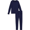 Cuddl Duds Heavyweight 2 Piece Sets Base Layer Thermal Underwear for Girls(Peacoat Navy)