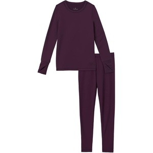 Cuddl Duds Heavyweight 2 Piece Sets Base Layer Thermal Underwear for Girls(Boysenberry Purple)